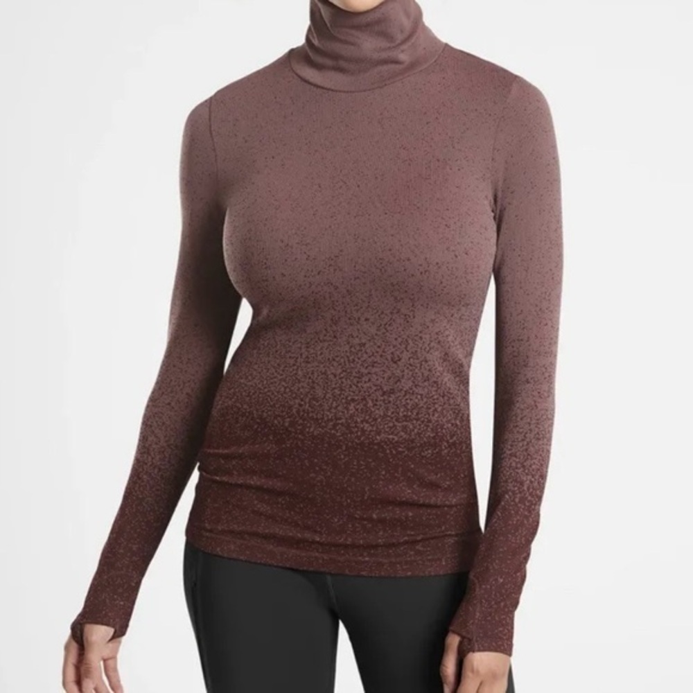 Athleta Flurry Blizzard Gradient Turtleneck Shirt